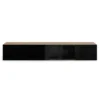 Meuble télé suspendu noir et bois 180 cm