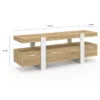 Meuble TV bois et blanc 140 cm avec tiroirs
