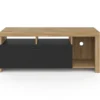 Meuble TV bois et placard noir moderne