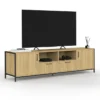 Meuble TV 180 cm design industriel 2 portes 2 tiroirs