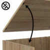 Meuble TV 140 cm 2 portes coulissantes réversibles effet bois et noir montage sans outils