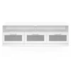 Meuble tv 140 cm portes givrées blanc