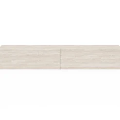 Meuble TV 180 cm suspendu 2 portes bois effet travertin