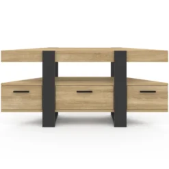 Meuble TV d'angle bois et noir
