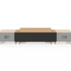 Meuble TV extensible 140-240 cm 2 portes bois et noir