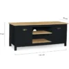 Meuble TV noir 113 cm 2 placards