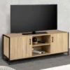 Meuble TV style industriel 2 portes 140 cm