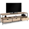 Meuble TV style industriel 3 tiroirs 160 cm