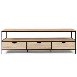 Meuble TV style industriel 3 tiroirs 160 cm