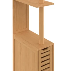 Meuble WC en bambou avec 2 portes et étagères
