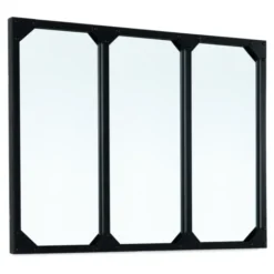 Miroir façon verrière noir 80 x 60 cm