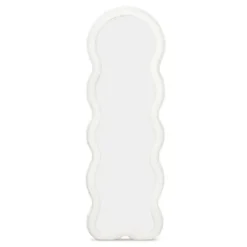 Miroir vague en tissu bouclette crème 150 x 50 cm