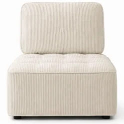 Module de canapé et fauteuil en velours côtelé beige
