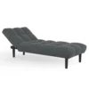 Méridienne clic clac tissu gris anthracite capitonnée 80 x 180 cm
