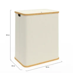 Panier à linge 140L avec 2 bacs amovibles