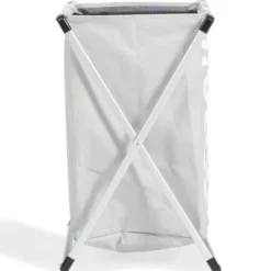 Panier à linge pliable gris 3 compartiments