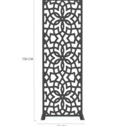 Panneau décoratif extérieur motif azulejo gris 150x50cm