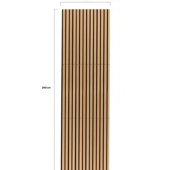 Panneaux acoustiques en tasseaux de bois chêne clair et noir de 240 x 60 CM