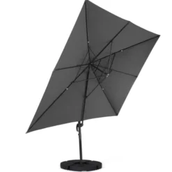 Parasol déporté 3x3 m rotatif 360 coloris gris