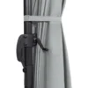 Parasol déporté 3x4 m rotatif 360 gris clair avec 4 dalles