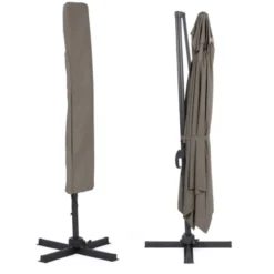 Parasol rectangulaire déporté 3x4m taupe