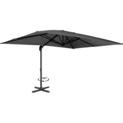 Parasol rectangulaire déporté 3x4 m gris
