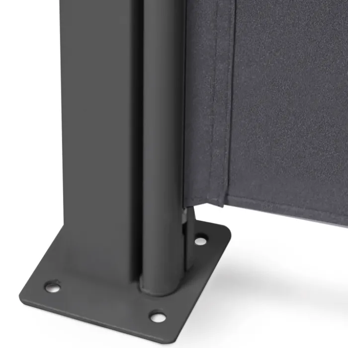 Paravent double rétractable 180 x 800 cm gris anthracite