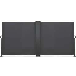 Paravent double rétractable 180 x 800 cm gris anthracite