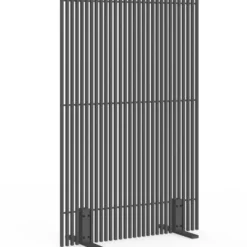 Paravent extérieur ajouré claustra décoratif 120 x 180 cm persiennes verticales métal gris anthracite