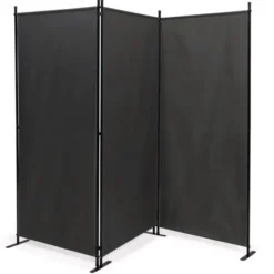 Paravent extérieur / intérieur sur pieds 3 panneaux gris anthracite