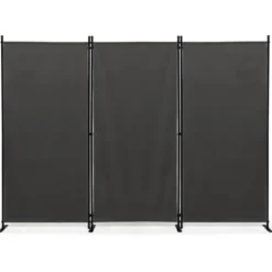 Paravent extérieur / intérieur sur pieds 3 panneaux gris anthracite
