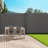 Paravent rétractable double gris anthracite