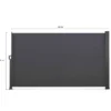 Paravent rétractable extérieur 180 x 500 cm gris anthracite
