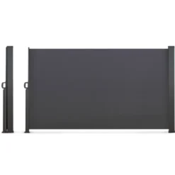 Paravent rétractable extérieur 180 x 500 cm gris anthracite