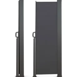 Paravent rétractable extérieur 180 x 500 cm gris anthracite