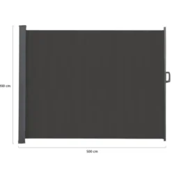 Paravent rétractable 5x2m gris anthracite