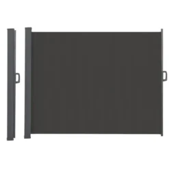 Paravent rétractable 5x2m gris anthracite