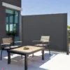 Paravent rétractable 3x1,8m gris pour l’extérieur