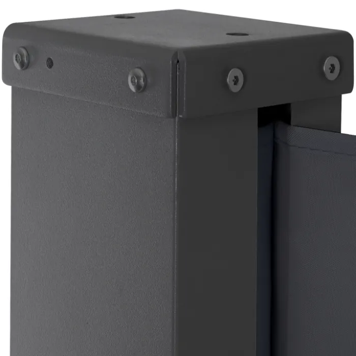 Paravent rétractable 3x1,8m gris pour l’extérieur