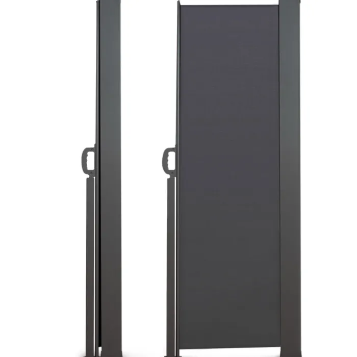 Paravent rétractable 3x1,8m gris pour l’extérieur