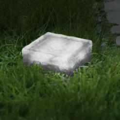 Pavés solaires en verre 4 LEDS blanches éclairage de jardin