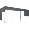 Pergola avec rideaux coulissants gris anthracite 3x6m