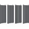 Pergola bioclimatique lames orientables acier 3x4 M avec persiennes verticales gris anthracite