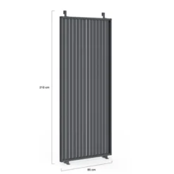Pergola bioclimatique lames orientables acier 3x4 M avec persiennes verticales gris anthracite