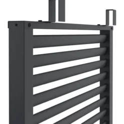 Pergola bioclimatique lames orientables acier 3x4 M avec persiennes horizontales gris anthracite