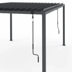 Pergola bioclimatique 3x4 M lames orientables acier gris anthracite