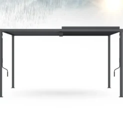 Pergola bioclimatique 3x4 M lames orientables acier gris anthracite