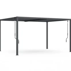 Pergola bioclimatique 3x4 M lames orientables acier gris anthracite