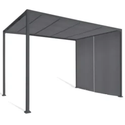 Pergola coulissante gris anthracite 2 pans 3x3 M