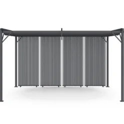 Pergola édition collector persiennes verticales toit rétractable 3x4 M 4 pans modulables gris anthracite